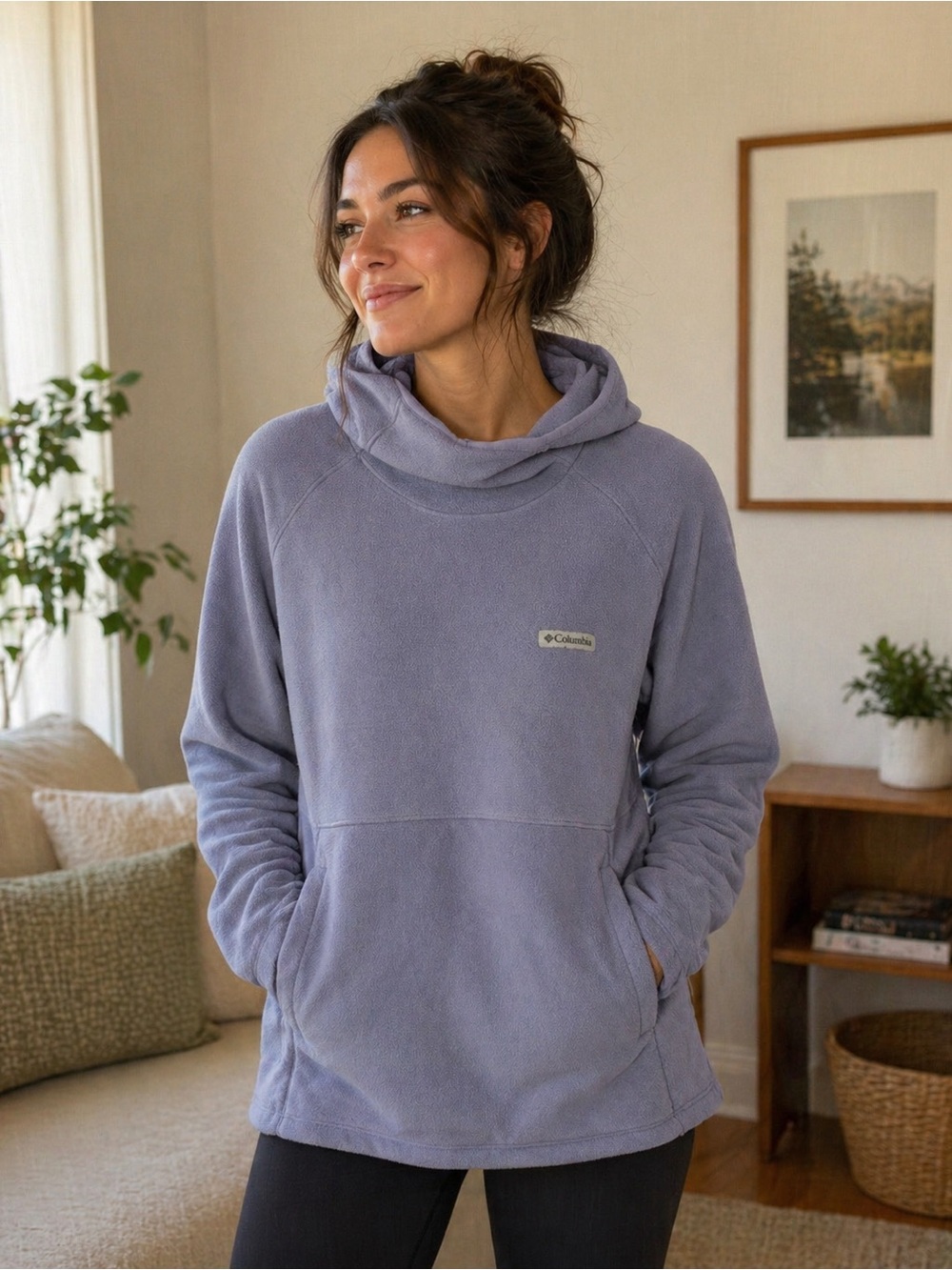 Columbia Lilac Cozy Fleece Pullover Tunic Hoodie XL